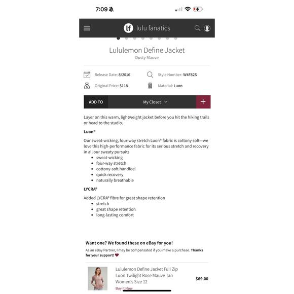 Lululemon Define Jacket in Dusty Mauve - Picture 3 of 10